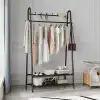 Floor-standing coat rack, simple multi-layer storage hanger for home bedroom, light luxury clothing display rack, folding clothes drying rack Item Picture